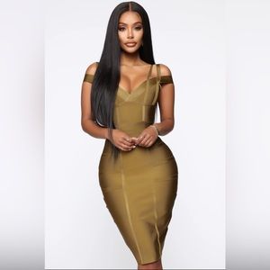 Lansa Bandage Dress-Olive
